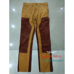 Pantalon de menuisier kaki à double genoux pour hommes Jeans de travail Pantalon cargo de <span class=keywords><strong>peintre</strong></span> bicolore personnalisé pour hommes délavé à la pierre - Product Image 4