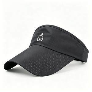 Visière de sport légère et performante en polyester noir avec motif par sublimation, pour course en trail, avec dos élastique, OEM/ODM professionnel - Product Image 1