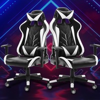 Chaise de jeu Silla Gamers de luxe à dossier haut en cuir avec logo inclinable