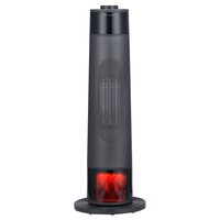 Cheminée électrique 3D à effet de flamme, chauffage tour PTC en céramique, ventilateur autoportant avec régulateur de température et éclairage 2000W