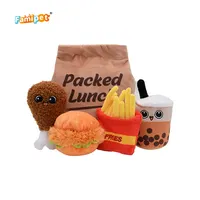 Famipet Custom Design Fast Food Lunch Pack Series Squeaky Dog Toy Set peluche Pet Toys for Dog