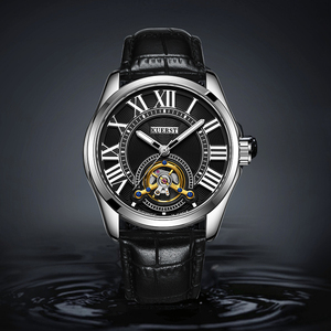 Sang Trọng Thời Trang Mới Tinh Thể Màu Xanh Gương 43Mm Tourbillon Phong Trào Cơ Khí Đồng Hồ Kinh Doanh Cơ Khí Moissanite Đồng Hồ - Product Image 3