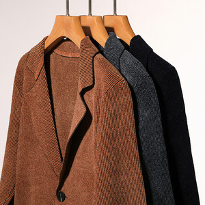 Nueva moda europea <span class=keywords><strong>Americana</strong></span> de los hombres de un solo pecho con cuello en V Cardigan Color sólido Blazers - Product Image 5
