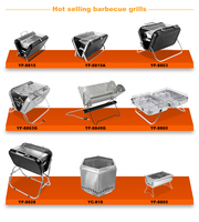 Barbecue portable coréen commercial pliable en acier inoxydable pour l'extérieur, avec table intégrée et alimentation au gaz