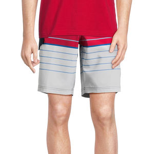 กางเกงว่ายน้ำผู้ชายแบบผูกเชือกแห้งเร็วแบบกำหนดเองกางเกงขาสั้นพิมพ์ลายทางน้ำหนักเบาและทนทานสำหรับชายหาดและเซิร์ฟ - Product Image 5