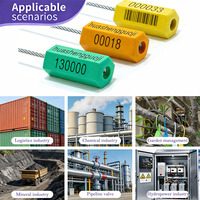 Scellé de sécurité en câble d'acier Huasheng HS-CS 3012 avec étiquette anti-effraction et numérotation pour livraison express, longueur personnalisable