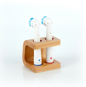 Bamboo Toothbrush Holder Stand Carved Lacquer 2 Piece Bathroom Brush Organizer Countertop Rack - Product Image 1
