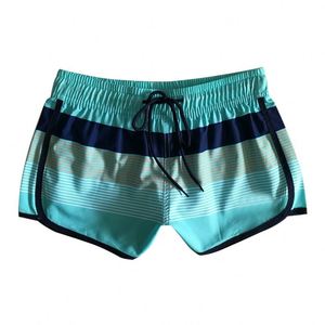 Shorts de plage pour femmes, extensibles dans 4 directions, à séchage rapide, écologiques, respirants, avec cordon de serrage, pour la plage et le surf - Product Image 2