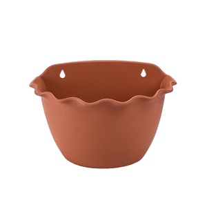 Wholesale Cheap New <strong>Half</strong> Round <strong>Terracotta</strong> Color Simple Vertical <strong>Wall</strong> Hanging Garden Flower <strong>Pot</strong> Plastic Planter Flowerpot - Product Image 1