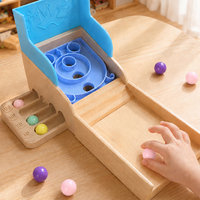 Jeu de société pour la maison et les fêtes, table de flipper amusante pour la famille et les soirées avec des balles colorées, plateau de jeu en bois durable, machine de flipper