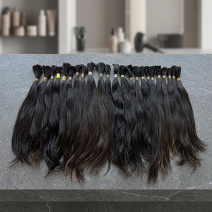 Cabello Humano Remy Brasileño a Granel, Liso y Ligero, Cola de Caballo Natural Negra para Pelucas - Product Image 3
