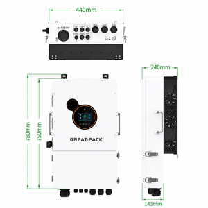 ระบบโซลาร์เซลล์แบบไฮบริด แยกเฟส 120V/240V ขนาด 8KW 10KW 12KW 48V ออลอินวัน - Product Image 2