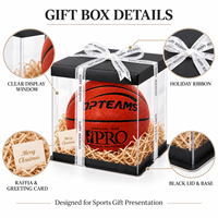 Aiju Ballon de basketball en PU taille 7 avec logo personnalisé, boîte cadeau, ballon d'entraînement professionnel, vente en gros d'usine, ensemble cadeau sportif personnalisé
