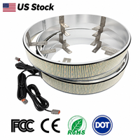 Kingshowstar US Stock 4pcs 10 Row Outside Wheel Lights Pure White Off-Road Accessories 12V 10 Row Wheel Lights Kit for Trucks