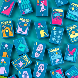 Tuiles de Mahjong Personnalisées de Luxe Sculptées Vert Bleu Parc National, Tuiles de Mahjong Américaines en Acrylique à Couche Unique Style Sauvage - Product Image 2