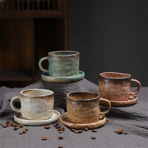 Set creativo Vintage tazza piattino in porcellana eco-friendly 230ml capacità Country stile personalizzabile casa Espresso tè pomeridiano - Product Image 2