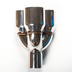 สามช่อง SS304 สากล 2.5 นิ้ว ID x <span class=keywords><strong>3</strong></span>.5 นิ้ว OD รถ ท่อไอเสียปลายท่อหางท่อสแตนเลสท่อไอเสีย - Product Image 2