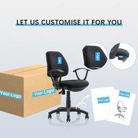 Chaise de bureau moderne en tissu, réglable en hauteur, pivotante, avec accoudoirs fixes, vérin à gaz classe 3, pour poste de travail informatique à domicile