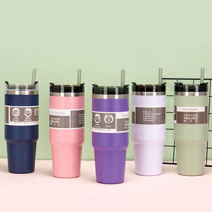 Vente flash : gobelet à vin isotherme en acier inoxydable de 30 oz avec poignée et couvercle, anti-fuite, sans BPA, mug de voyage pour les fêtes - Product Image 1