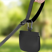 Nouveau produit transfrontalier noir en gros, personnalisé en usine, en silicone massif carré, étanche, portable, avec bouton, pour nourriture pour animaux de compagnie et dressage canin