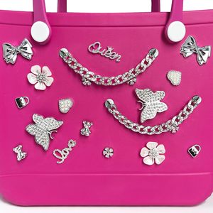 Abalorios de perlas para Bogg Bag, flores de mariposa y cadena para accesorios de Bogg Bag, dijes para bolsos de playa Simply Southern - Product Image 2