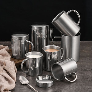 Tasse à boire pour enfants en acier inoxydable 304, avec couvercle, tasse à lait pour étudiants, Design minimaliste, utilisation pour la rentrée scolaire - Product Image 1