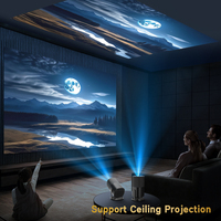 Projecteur portable sans fil F1 LED haute luminosité 200 lumens avec Wi-Fi pour USB Android, mini, noir, pour extérieur, idéal pour la journée