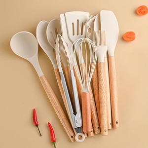 19 Pieces <b>Silicone</b> Kitchen Accessories Wooden Handle Wholesale Kitchen Utensils Cooking <b>Tool</b> Sets - Product Image 3
