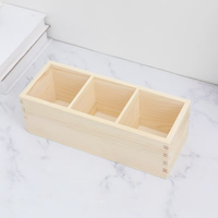 Boîte de rangement rustique multi-compartiments en bois poli écologique, faite à la main en pin, pour bureau, cuisine, bricolage