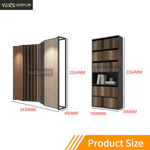 Présentoir à <span class=keywords><strong>cadre</strong></span> en métal de qualité supérieure pour carreaux de verre coulissants, étagère flottante murale à grille verticale moderne, exposition commerciale - Product Image 4