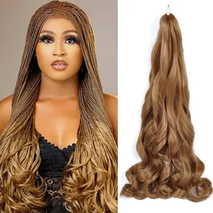 150G 24 Inch Cơ Thể Lỏng Lẻo Sóng Pony Phong Cách Xoắn Ốc Curl Crochet Bện Pháp Lọn Tóc Tổng Hợp Phần Mở Rộng Tóc Xoăn Bện Tóc