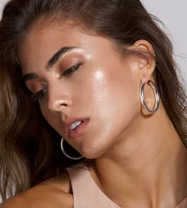 20mm 30mm 45mm 60mm 925 <strong>Silver</strong> Pin Chunky Tube <strong>Hoop</strong> Earring 2024 New Arrive European Women Classic Trendy <strong>Small</strong> Medium Big <strong>Hoop</strong> - Product Image 6
