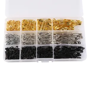 540 Pieces/box Gold Silver Black Safety Pin Set Multi Type Nickel Plated Pin Garment Sewing Pins