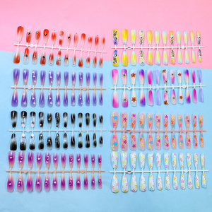 Ongles à pression personnalisés French Full Cover Ballerina Nails Tips Long Press On Nails - Product Image 3