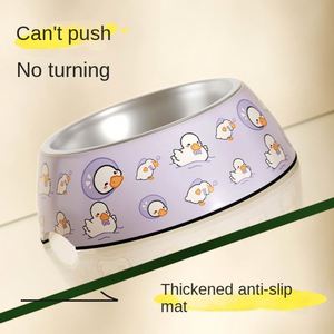 Bol pour chien et chat en acier inoxydable et plastique, double couche, antidérapant, léger, écologique, personnalisable, de luxe - Product Image 3