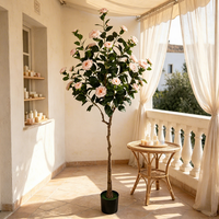 Nouvelles fleurs artificielles de mariage, faux arbre de camélia en pot, arbres artificiels, articles de Noël, décoration intérieure et extérieure pour bars et salles.