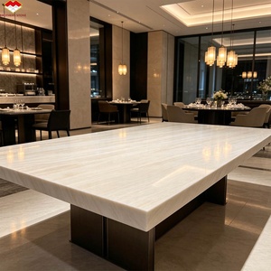 Mármol Moderno Noruego con Vetas de Madera Beige Cálido, Impermeable, de 18 mm de Grosor, para Sala de Estar, Villa, <span class=keywords><strong>Hotel</strong></span>, Paredes, Pisos, Escaleras y Comedor - Product Image 5