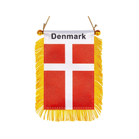 Nouveau mini drapeau de Danemark à suspendre à la fenêtre de la voiture, petit drapeau pour la décoration du rétroviseur