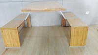 Ensemble de bancs et de tables modernes en acier, écologiques, durables, pour cantine, hôpital, restaurant, 4 places