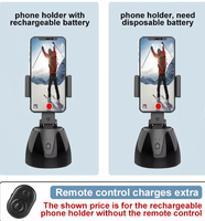 Yinzam Q1 Supporto per Telefono Intelligente con Rotazione a 360 Gradi, Mini Treppiede Portatile con Tracciamento del Viso per Registrazione Video Vlog