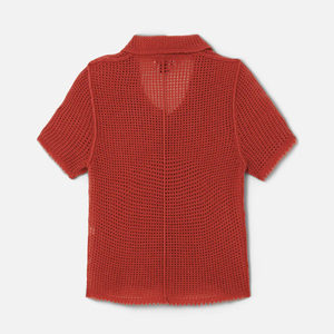 Custom Women's Knit Tops Hollow Out Cardigan Summer Button <b>Down</b> Open Crochet Cropped POLO Shirts - Product Image 4
