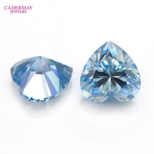 Cadermay Sea Blue Moissanite Gemstone Square Cushion Cut 1 To 4 Carat For Jewelry Making - Product Image 3