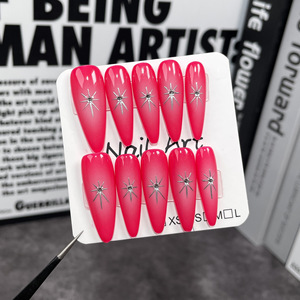 Muestra Gratuita, Venta al por Mayor, 10 Uds. <span class=keywords><strong>Uñas</strong></span> <span class=keywords><strong>Acrílicas</strong></span> Francesas Reutilizables <span class=keywords><strong>de</strong></span> Cobertura Completa, Hermosas y Lujosas, Diseño Personalizado, Hechas a Mano - Product Image 6