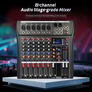 Mezclador de Audio de 6 Canales, Alimentación Phantom 48V, Reproductor de MP3 USB Integrado, Soporte OEM, Consola de DJ para Grabación en Estudio - Product Image 3