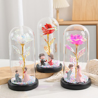 Dôme en verre lumineux pour arbre de Noël avec LED – Ornement de bureau, cadeau de Noël, de la Saint-Valentin et de la fête des enfants, petite décoration d'intérieur