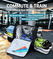 Sacs de sport en polyester en gros avec séparation humide/sec, sacs de fitness avec poche à chaussures, sacs de voyage étanches