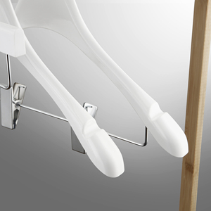 Nuovo negozio di abbigliamento da <span class=keywords><strong>donna</strong></span> bianco acrilico appendiabiti eleganti in acrilico trasparente <span class=keywords><strong>pantaloni</strong></span> appendiabiti con clip dorate - Product Image 3