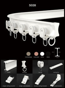 Rail de rideau courbé en forme de I en alliage d'aluminium, style industriel, accessoires pour rails de rideaux, rail de rideau courbé - Product Image 2