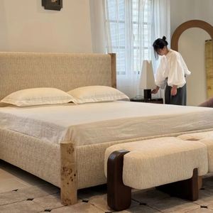 <span class=keywords><strong>Cama</strong></span> de Madera Maciza Estilo Americano en Color Marrón Oscuro, Cabecera Gruesa y Tridimensional, <span class=keywords><strong>Cama</strong></span> Doble Resistente para el Dormitorio Principal - Product Image 3