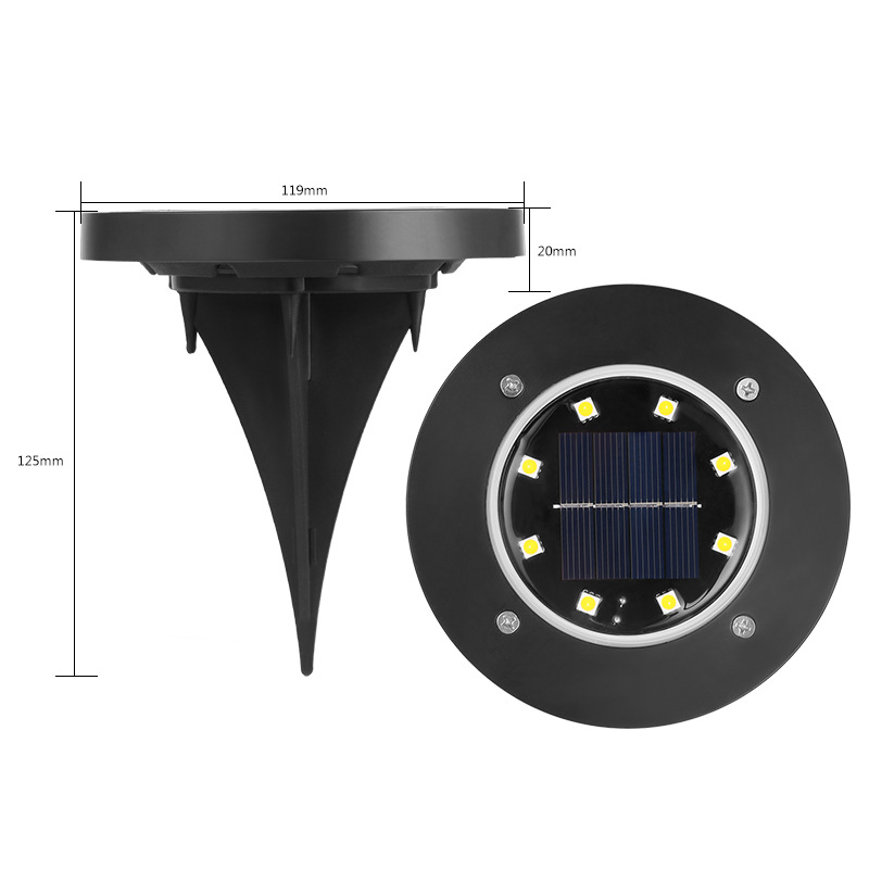 Водонепроницаемый уличный светильник на солнечной батарее с 8 светодиодами в блистере, водонепроницаемый светильник на солнечной батарее для парка, двора, сада и улицы, светодиодные фонари на солнечной батарее для газона